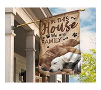 Bandiera Da Giardino Doppio Lato Bandiere All'Aperto Divertente Bandiere Pirati Decorazione Per Camera Da Letto Fattoria Giardino Bellissimo Cane Con Motivo A Zampa In Questo "We Are Family" S