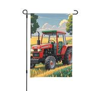 Bandiera da giardino double-face, 30 x 45 cm, piccole bandiere da cortile per decorazioni esterne, tema trattore stagionale, bandiere da giardino decorative per esterni, bandiera di benvenuto per