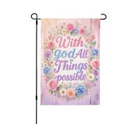 Bandiera da giardino double-face, 71 x 101 cm, bandiere di benvenuto per esterni, bandiere pasquali estive per esterni, decorazioni da giardino per tutte le stagioni (tutte le cose possibili)