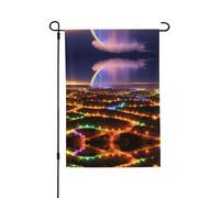 Bandiera da giardino double-face con arcobaleni e luci, 71 x 101,6 cm (leggera), vivace stampa su tutta la superficie, decorazione per cortile, giardino, terrazza o portico
