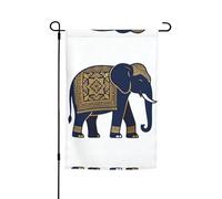 Bandiera da giardino double-face con elefante mandala, 30,5 x 45,7 cm, decorazione per esterni, resistente allo sbiadimento, decorazione stagionale per patio e prato