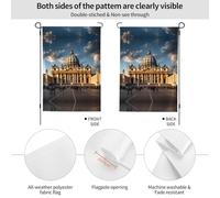 Bandiera da giardino double-face con grafica della Basilica di San Pietro, 71 x 101 cm, di grandi dimensioni, perfetta per cortile, decorazione esterna, bandiera di benvenuto