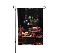 Bandiera da giardino double-face con stampa di frutta e vini, 71 x 101 cm, di grandi dimensioni, perfetta per cortile, decorazione esterna, bandiera di benvenuto