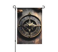 Bandiera da giardino double-face con stampa di rune norrene e bussola, a prova di scolorimento, per decorazione da cortile, cartello di benvenuto, 71,1 x 101,6 cm