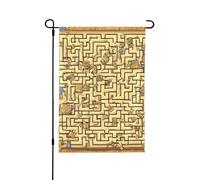 Bandiera da giardino double-face con stampa labirinto del tesoro, a prova di scolorimento, per decorazione da cortile, cartello di benvenuto 31,8 x 45,7 cm