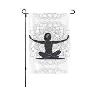 Bandiera da giardino double-face per meditazione yoga, 71,1 x 101,6 cm (leggera), vivace stampa su tutta la superficie, decorazione per cortile, giardino, terrazza o portico