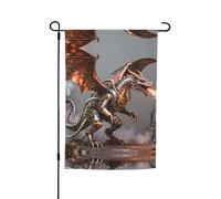 Bandiera da giardino double-face Steampunk Dragon Gear, 30,5 x 45,7 cm, decorazione da cortile per esterni, resistente allo sbiadimento, striscione decorativo stagionale per patio e prato