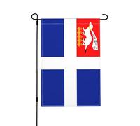 Bandiera Da Giardino Drapeau De Saint Malo 20È Siècle Robuste Bandiera Verticale Appendere Decorazioni Da Esterno Per Estate Casa Festa 12X18 Inch