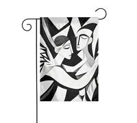 Bandiera da giardino "Due angeli con ali", 12x18, verticale, bifacciale, decorazione per esterni per le vacanze in stile fattoria.