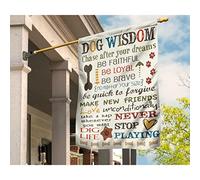 Bandiera Da Giardino Durevole Bandiera Da Cortile Doppio Lato Bandiere All'Aperto Decorazione Per Patio Fattoria Interni Saggezza Del Cane Insegui Il Tuo Sogno Giocando Mamma Cane Mamma Pelosa S