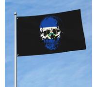 Bandiera Da Giardino El Salvador Republic And Skull Bandierada Balcone Durevole Bandiere Decorative Antivento Outdoorbandiera Per Feste Celebrazioni Festival 90X152CM