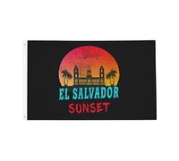 Bandiera Da Giardino El Salvador Sunset Vintage Gift Central America Outdoorbandiera Premium Bandiere Decorative Antivento Bandierada Balcone Per Feste Celebrazioni Festival 90X152CM