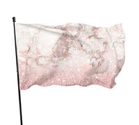 Bandiera da Giardino Elegante Finto Oro Rosa Glitter Marmo Bianco Ombre Bandiera Poliestere con 2 Occhielli in Ottone Striscione Colore Vivido e Resistente allo sbiadimento Bandiera da Giardino per In
