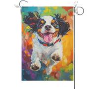 Bandiera Da Giardino English Springer Spaniel Colorful Dog Bandiere Decorative Durevole Bandiera Da Cortile Colore Vivido Bandiera Verticale Per Feste Celebrazioni Festival 30X45CM