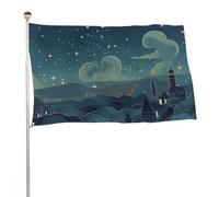 Bandiera da giardino estiva, 119,4 x 177,8 cm, bandiera stagionale da cortile con occhielli in ottone, bandiera per tutte le stagioni Notti magiche Bandiera per vacanze Grande striscione per la