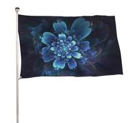 Bandiera da giardino estiva, 119,4 x 177,8 cm, bandiera stagionale da cortile con occhielli in ottone, bandiera per tutte le stagioni, fantasia con fiori blu, bandiera grande per la decorazione