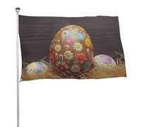 Bandiera da giardino estiva, 119,4 x 177,8 cm, con occhielli in ottone, bandiera per esterni per tutte le stagioni, uovo di Pasqua, bandiera per vacanze, grande striscione per la decorazione esterna