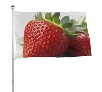 Bandiera da giardino estiva, 119,4 x 177,8 cm, con occhielli in ottone, bandiera per esterni per tutte le stagioni, bandiera per vacanze con frutta fragola, grande striscione per la decorazione
