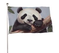 Bandiera da giardino estiva, 119,4 x 177,8 cm, con occhielli in ottone, bandiera per esterni per tutte le stagioni Simpatico panda bandiera per vacanze grande striscione per la decorazione esterna