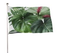 Bandiera da giardino estiva, 119,4 x 177,8 cm, con occhielli in ottone, per tutte le stagioni, foglie tropicali, bandiera per vacanze, grande striscione per la decorazione esterna della casa