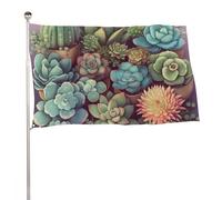 Bandiera da giardino estiva, 119,4 x 177,8 cm, con occhielli in ottone, per tutte le stagioni, graziose piante grasse, bandiera grande per la decorazione esterna della casa