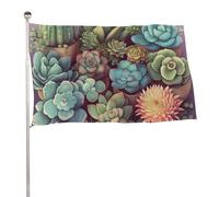 Bandiera da giardino estiva, 152,4 x 243,8 cm, bandiera stagionale da cortile con occhielli in ottone, bandiera per esterni per tutte le stagioni, graziose piante grasse, bandiera grande per la