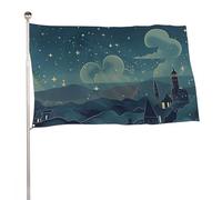 Bandiera da giardino estiva, 152,4 x 243,8 cm, bandiera stagionale da cortile con occhielli in ottone, bandiera per tutte le stagioni Notti magiche Bandiera per vacanze Grande banner per la