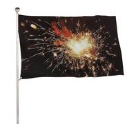 Bandiera da giardino estiva, 152,4 x 243,8 cm, bandiera stagionale da cortile con occhielli in ottone, bandiera per tutte le stagioni esplosione fuochi d'artificio bandiera per vacanze grande