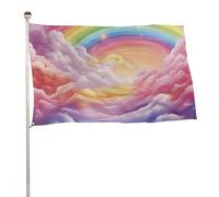 Bandiera da giardino estiva, 152,4 x 243,8 cm, con occhielli in ottone, bandiera per esterni per tutte le stagioni, bandiera colorata arcobaleno per le vacanze, grande striscione per la decorazione