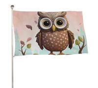 Bandiera da giardino estiva, 61 x 88,9 cm, bandiera stagionale da cortile con occhielli in ottone, bandiera per esterni per tutte le stagioni, amante dei gufi, bandiera per vacanze, grande striscione