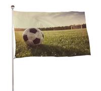 Bandiera da giardino estiva, 61 x 88,9 cm, bandiera stagionale da cortile con occhielli in ottone, bandiera da esterno per tutte le stagioni pallone da calcio su un campo da vacanza, grande striscione