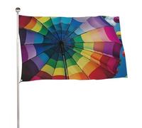 Bandiera da giardino estiva, 61 x 88,9 cm, bandiera stagionale da cortile con occhielli in ottone, bandiera per esterni per tutte le stagioni Ombrello colorato Bandiera per vacanze Grande Banner per
