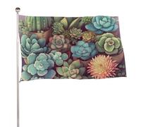 Bandiera da giardino estiva, 61 x 88,9 cm, bandiera stagionale da cortile con occhielli in ottone, bandiera per esterni per tutte le stagioni Graziose piante grasse bandiera per vacanze grande