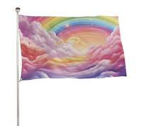 Bandiera da giardino estiva, 61 x 88,9 cm, bandiera stagionale da cortile con occhielli in ottone, bandiera per esterni per tutte le stagioni, bandiera colorata arcobaleno per le vacanze, grande
