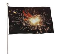 Bandiera da giardino estiva, 61 x 88,9 cm, bandiera stagionale da cortile con occhielli in ottone, bandiera per esterni per tutte le stagioni esplosione fuochi d'artificio bandiera per vacanze grande