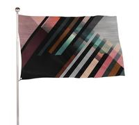 Bandiera da giardino estiva, 89 x 150 cm, bandiera stagionale da cortile con occhielli in ottone, bandiera per esterni per tutte le stagioni, bandiera astratta a triangolo a righe per le vacanze