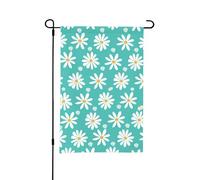 Bandiera da giardino estiva bifacciale con fiori di margherita bianca, 12x18 pollici, per esterni