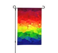 Bandiera da giardino estiva bifacciale da esterno, con cravatta arcobaleno colorata, 12x18 pollici