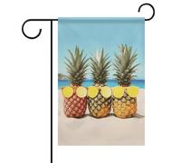 Bandiera da giardino estiva con ananas geometrico giallo spiaggia mare bandiera da giardino su entrambi i lati 30,5 x 45,7 cm bandiere da giardino primaverile sole bandiere da giardino benvenuto