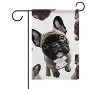 Bandiera da giardino estiva con bulldog francese su entrambi i lati, 30,5 x 45,7 cm, bandiere da giardino primaverili e sole, decorazione per esterni
