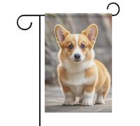 Bandiera da giardino estiva con cani Corgi, doppia faccia, 12x18 pollici, bandiere da giardino primaverili, bandiere da giardino con sole, benvenuto stagionale, decorazione per esterni
