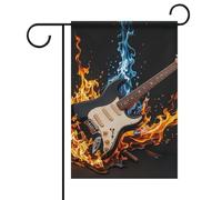 Bandiera da giardino estiva con chitarra elettrica a doppia faccia 30,5 x 45,7 cm bandiere da giardino primaverile sole bandiere da giardino benvenuto stagionale bandiera all'aperto decorazione