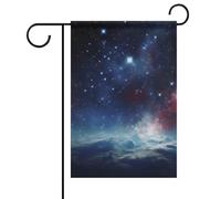 Bandiera da giardino estiva con cielo notturno, spazio, doppia faccia, 12x18 pollici, bandiere da giardino con sole primaverile, benvenuto stagionale, decorazione per esterni