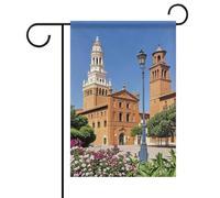 Bandiera da giardino estiva con città spagnole su entrambi i lati, 30,5 x 45,7 cm, bandiera primaverile da giardino, benvenuto stagionale, decorazione per esterni