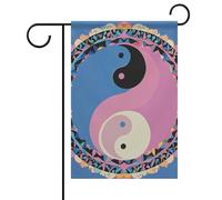 Bandiera da giardino estiva con motivo Yin Yang su entrambi i lati, 30,5 x 45,7 cm, bandiere da giardino primaverili e sole, decorazione per esterni