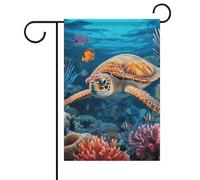 Bandiera da giardino estiva con pesci tropicali, stelle marine, doppia faccia, 30,5 x 45,7 cm, bandiera primaverile da giardino, benvenuto stagionale, decorazione per esterni