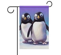 Bandiera da giardino estiva con pinguino carino su entrambi i lati, 30,5 x 45,7 cm, bandiere da giardino primaverili e sole, decorazione per esterni