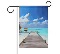 Bandiera da giardino estiva delle Maldive su entrambi i lati, 30,5 x 45,7 cm, bandiera primaverile per giardino, benvenuto stagionale, decorazione per esterni