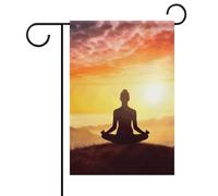 Bandiera da giardino estiva per meditazione yoga su entrambi i lati, 30,5 x 45,7 cm, bandiere da giardino primaverili e sole, decorazione per esterni