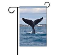 Bandiera da giardino estiva piccola bandiera da cortile per esterni 30,5 x 45,7 cm bandiera a doppia faccia per casa coda di balena bandiera di benvenuto stagionale bandiera per casa vacanza bandiera